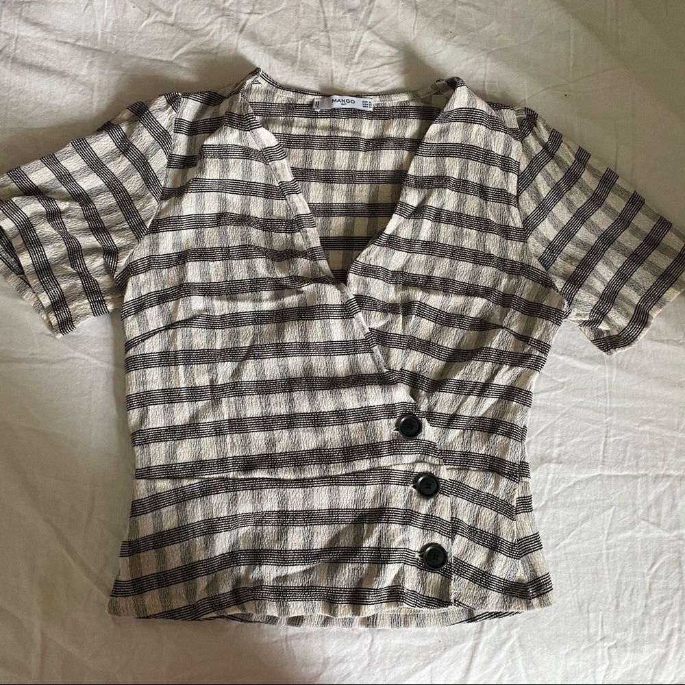 Mango size S plaid wrap top
